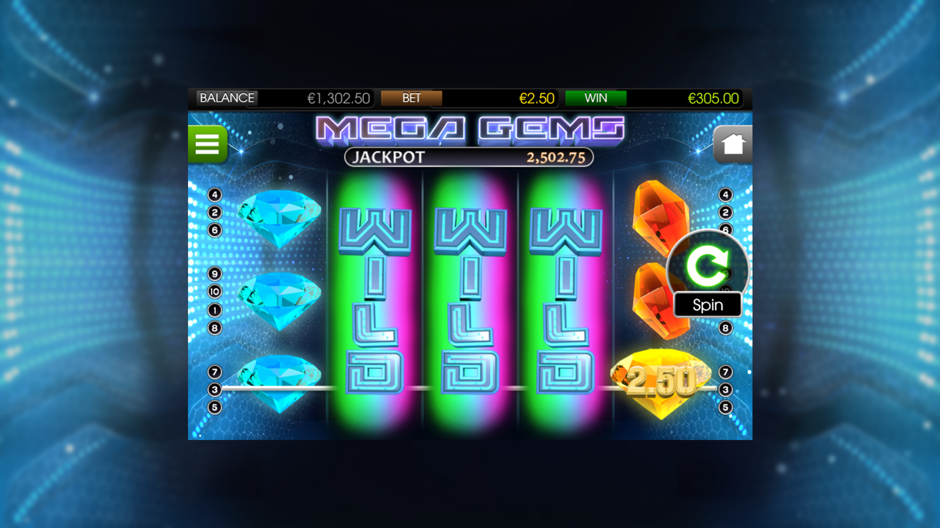 BetSoft Mega Gems Screenshot