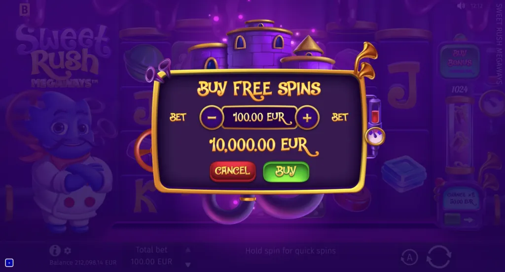 BG Sweet Rush Megaways Screenshot