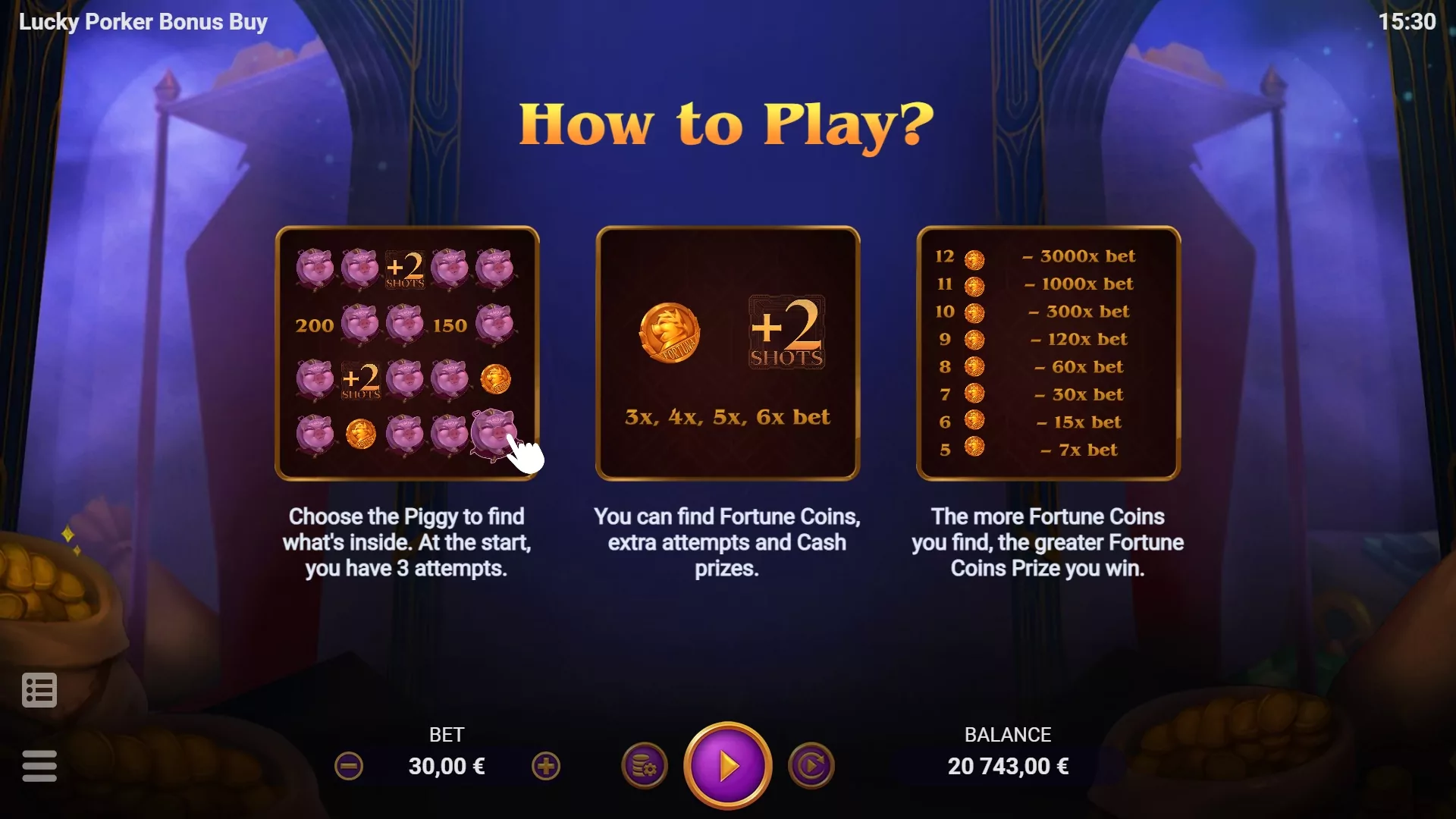 EVO Lucky Porker Bonus Buy Screenshot