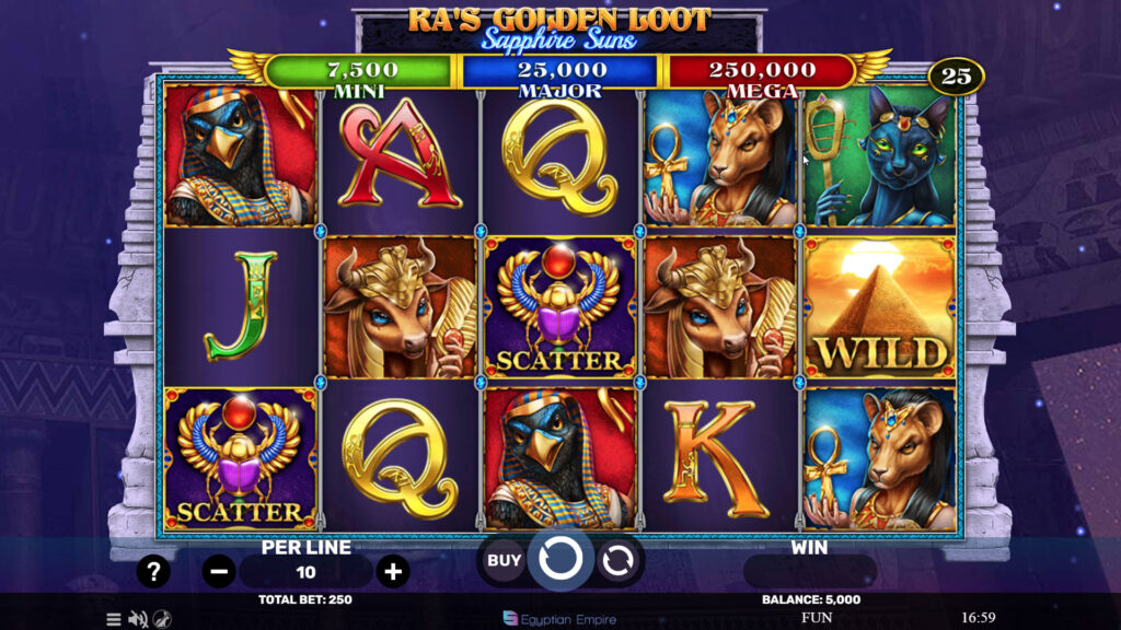 SP Ra's Golden Loot Sapphire Suns Screenshot